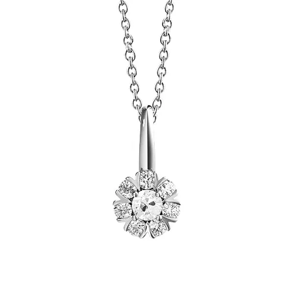 Necklaces HarryChadEntcom Round Old Miner Halo Natural Earth Mined Diamond Pendant Prong 1 Carat Flower Style