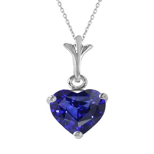 Necklaces HarryChadEntcom Solitaire Heart Ceylon Sapphire Fancy Pendant 14K Gold 250 Carats