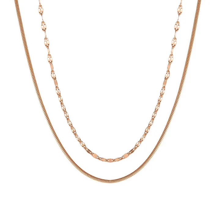 Necklaces Hey Happiness Rolo and Snake Chain Necklace Set Necklaces Hey Happiness Rolo and Snake Chain Necklace Set