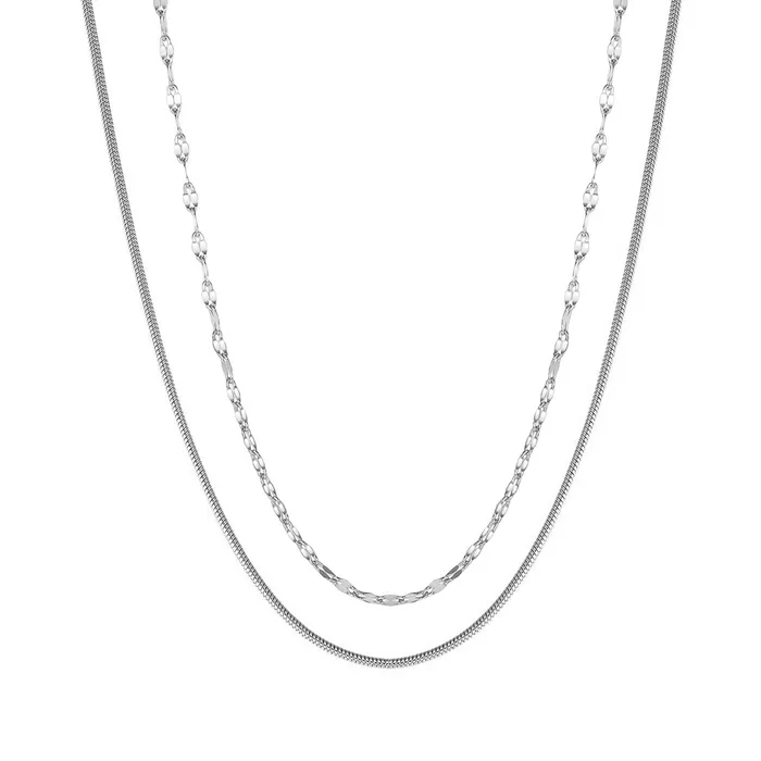 Necklaces Hey Happiness Rolo and Snake Chain Necklace Set Necklaces Hey Happiness Rolo and Snake Chain Necklace Set