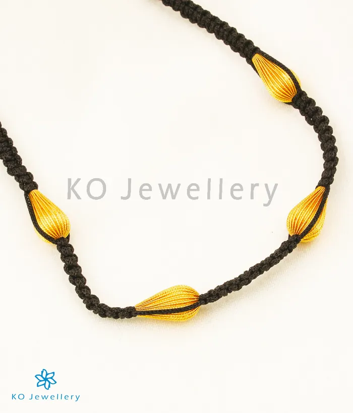 Necklaces Jaipur The Naveli Silver Thread Necklace Black4 Beads
