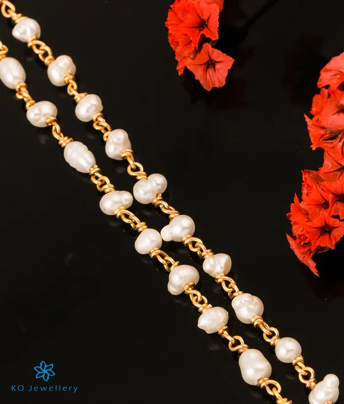 Necklaces Silversmith The Iravat Silver Pearl Necklace 2 layers