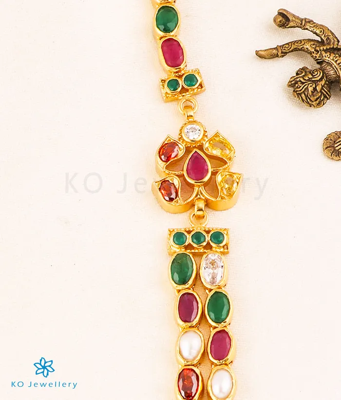 Necklaces The Advi Silver Navratna Two Layer Necklace Silversmith