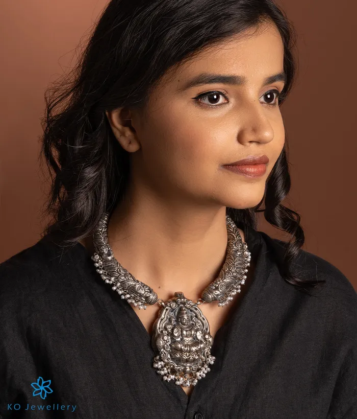 Necklaces The Darshana Antique Lakshmi Necklace Silversmith