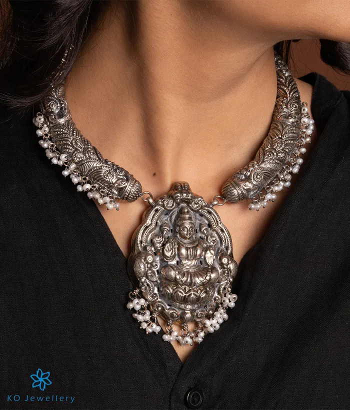 Necklaces The Darshana Antique Lakshmi Necklace Silversmith