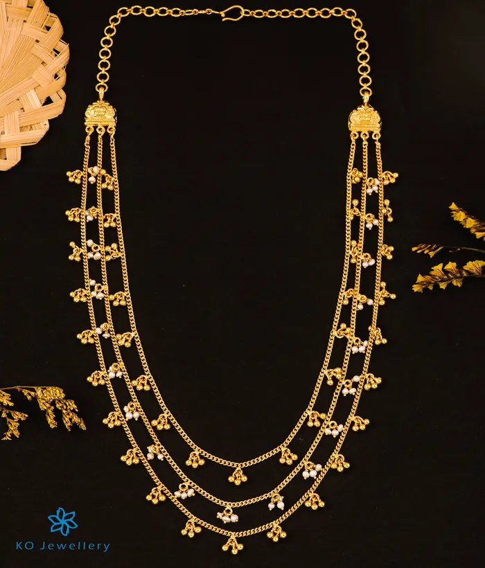 Necklaces The Jhilmil Silver Layered Pearl Necklace 3 layers Silversmith