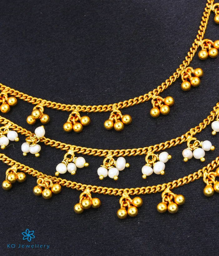 Necklaces The Jhilmil Silver Layered Pearl Necklace 3 layers Silversmith