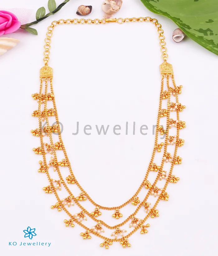 Necklaces The Jhilmil Silver Layered Pearl Necklace 3 layers Silversmith