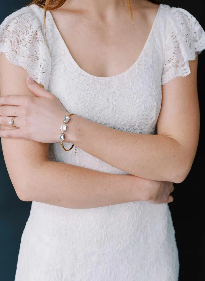 Octagon crystal bridal bracelet Style 2380 twigs honey Bracelets