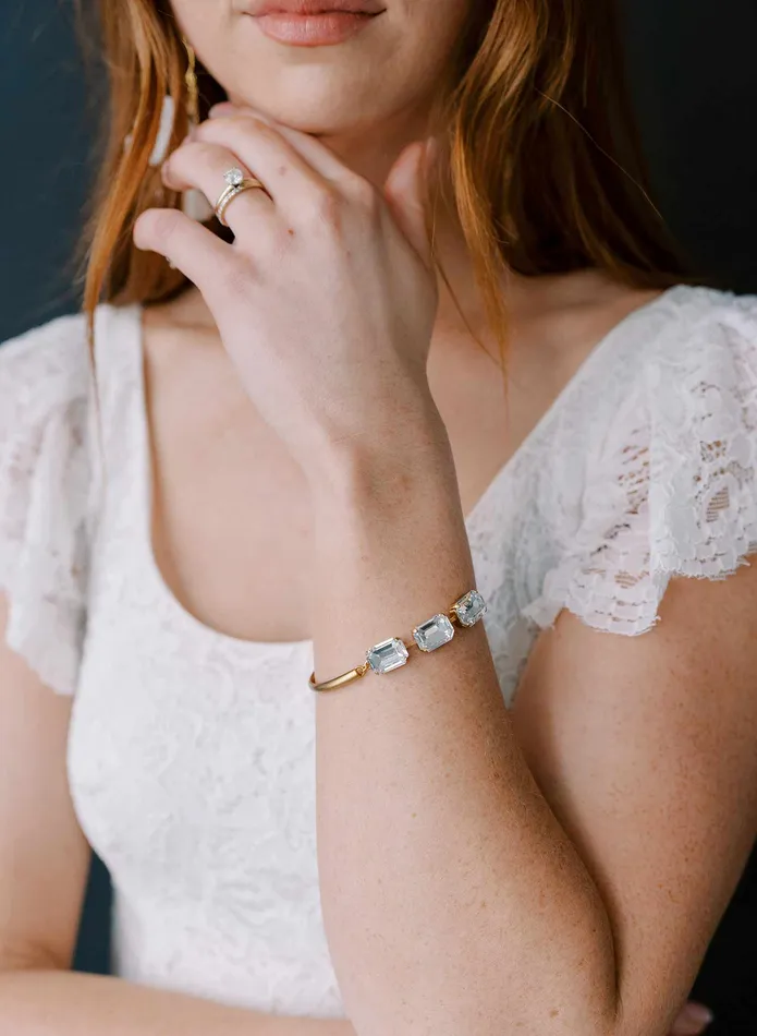 Octagon crystal bridal bracelet Style 2380 twigs honey Bracelets