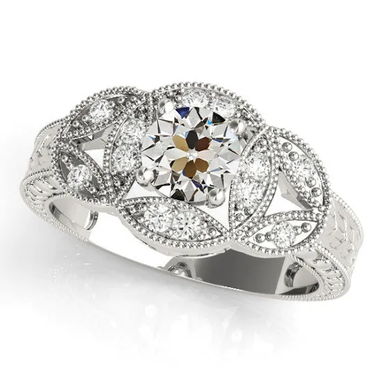 Old Cut Natural Earth Mined Diamond Halo Ring Antique Style Milgrain 275 Carats Gold HarryChadEntcom Rings Old Cut Natural Earth Mined Diamond Halo Ring Antique Style Milgrain 275 Carats Gold HarryChadEntcom Rings
