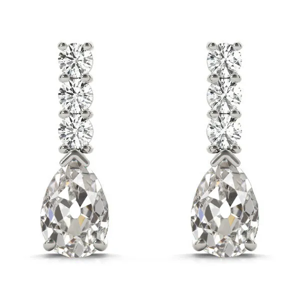 Old Mine Pear Cut Natural Diamond Drop Earrings 550 Carats HarryChadEntcom Earrings Old Mine Pear Cut Natural Diamond Drop Earrings 550 Carats HarryChadEntcom Earrings