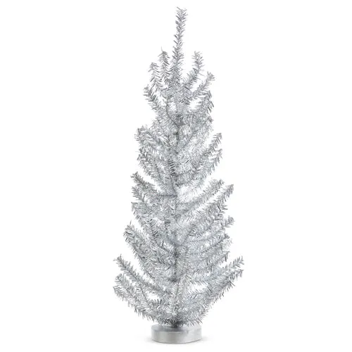 Raz Imports 2023 Holiday Cheers 18 Silver Tinsel Tree Raz Imports Necklaces