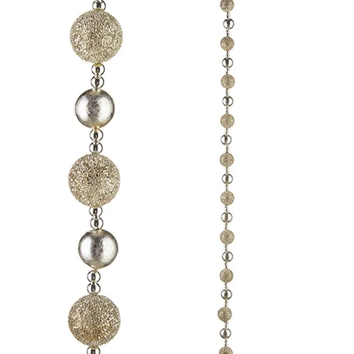 Raz Imports Raz Imports 2022 City Of Lights 5 Iced Silver Ball Garland Necklaces