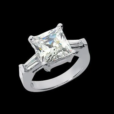 Rings 245 Ct Princess Baguette Natural Earth Mined Diamonds Three Stone Wedding Ring GB Rings 245 Ct Princess Baguette Natural Earth Mined Diamonds Three Stone Wedding Ring GB