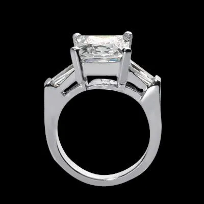 Rings 245 Ct Princess Baguette Natural Earth Mined Diamonds Three Stone Wedding Ring GB Rings 245 Ct Princess Baguette Natural Earth Mined Diamonds Three Stone Wedding Ring GB