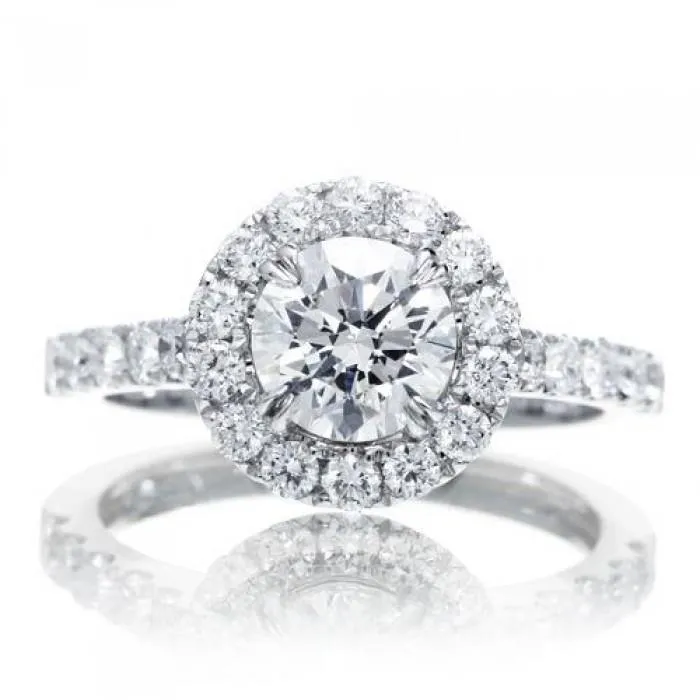 Rings 2 Carats Round Halo Natural Earth Mined Diamond Ring Jewelry GB