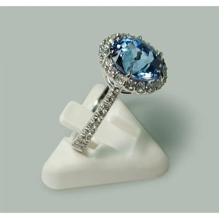 Rings 6 Ct Round Tanzanite Natural Earth Mined Diamonds Solitaire With Accents Ring WG 14K GB Rings 6 Ct Round Tanzanite Natural Earth Mined Diamonds Solitaire With Accents Ring WG 14K GB