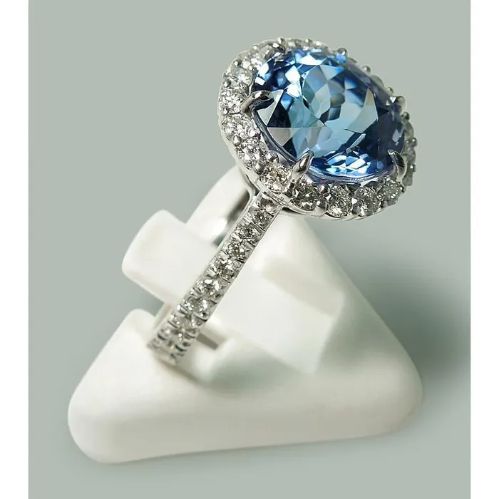 Rings 6 Ct Round Tanzanite Natural Earth Mined Diamonds Solitaire With Accents Ring WG 14K GB Rings 6 Ct Round Tanzanite Natural Earth Mined Diamonds Solitaire With Accents Ring WG 14K GB