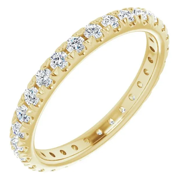 Rings Eternity Natural Earth Mined Diamond Band 087 Carats Yellow Gold Jewelry GB