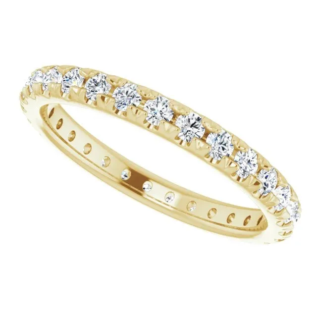 Rings Eternity Natural Earth Mined Diamond Band 087 Carats Yellow Gold Jewelry GB