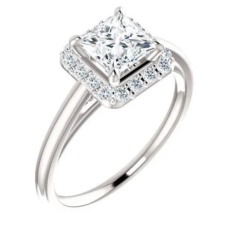 Rings GB 225 Carats Halo Princess Round Natural Earth Mined Diamond Anniversary Ring