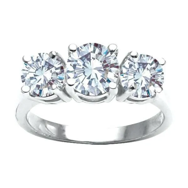 Rings GB 2 Carats Round Three Stone Natural Earth Mined Diamond Anniversary Ring Rings GB 2 Carats Round Three Stone Natural Earth Mined Diamond Anniversary Ring