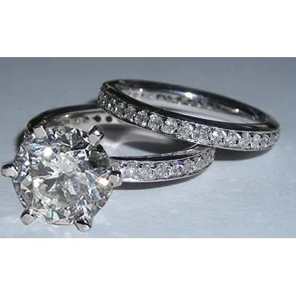 Rings GB 5 Carats Natural Earth Mined Diamond Engagement Ring And Band Set White Gold 14K Rings GB 5 Carats Natural Earth Mined Diamond Engagement Ring And Band Set White Gold 14K
