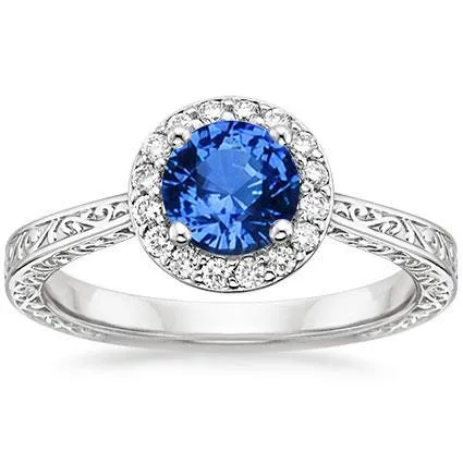 Rings GB Brilliant Cut 280 Ct Ceylon Sapphire And Natural Earth Mined Diamonds Ring White Gold 14K Rings GB Brilliant Cut 280 Ct Ceylon Sapphire And Natural Earth Mined Diamonds Ring White Gold 14K