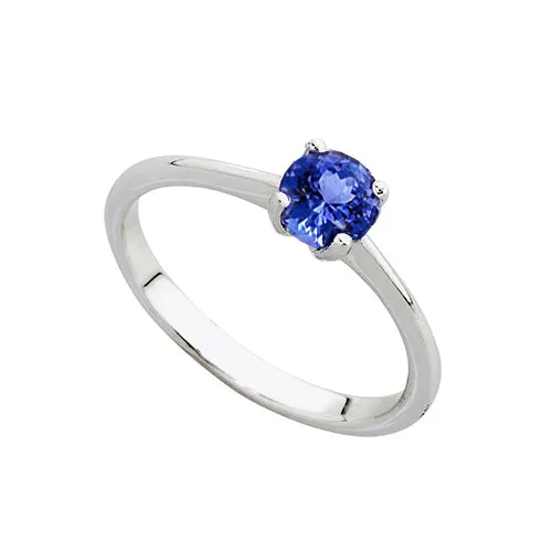 Rings GB Round Cut 2 Carat Solitaire Tanzanite Wedding Ring 14K White Gold Rings GB Round Cut 2 Carat Solitaire Tanzanite Wedding Ring 14K White Gold
