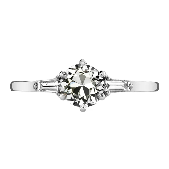 Rings HarryChadEntcom 250 Carats Round Baguettes Old Cut Mined Diamond Three Stone Wedding Ring