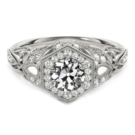 Rings HarryChadEntcom Antique Style Halo Round Old Cut Natural Earth Mined Diamond Ring 350 Carats Rings HarryChadEntcom Antique Style Halo Round Old Cut Natural Earth Mined Diamond Ring 350 Carats