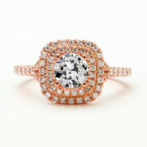 Rings HarryChadEntcom Double Halo Ring Old Mine Cut Natural Earth Mined Diamond Rose Gold 3 Carats Jewelry Rings HarryChadEntcom Double Halo Ring Old Mine Cut Natural Earth Mined Diamond Rose Gold 3 Carats Jewelry