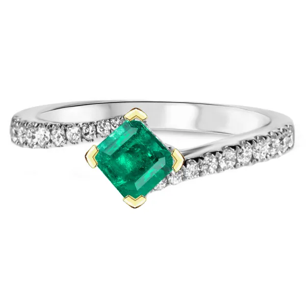 Rings HarryChadEntcom Elegant Diamond Gemstone Ring Green Emerald Stone