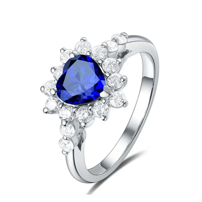 Rings HarryChadEntcom Gemstone Halo Heart Blue Sapphire Natural Earth Mined Diamond Ring Star Style 3 Carats Rings HarryChadEntcom Gemstone Halo Heart Blue Sapphire Natural Earth Mined Diamond Ring Star Style 3 Carats