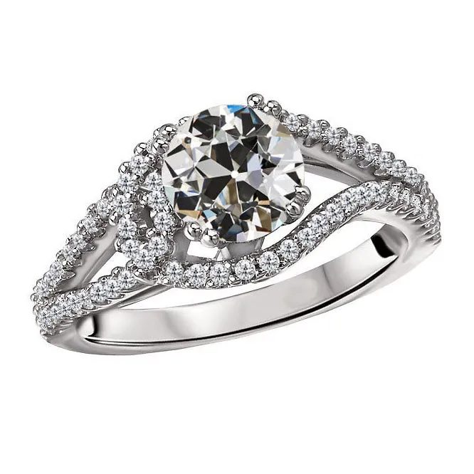 Rings HarryChadEntcom Gold Round Old Mine Cut Genuine Natural Earth Mined Diamond Ring Split Shank Jewelry 5 Carats Rings HarryChadEntcom Gold Round Old Mine Cut Genuine Natural Earth Mined Diamond Ring Split Shank Jewelry 5 Carats