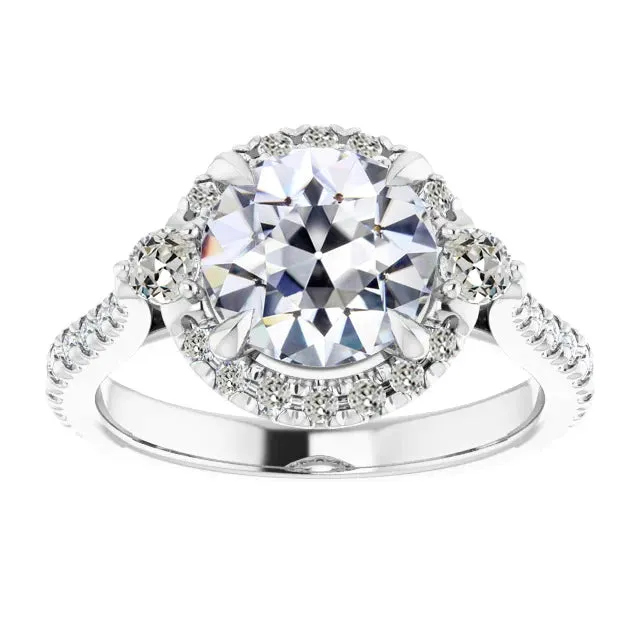 Rings HarryChadEntcom Halo Round Old European Natural Earth Mined Diamond Ring Gold Ladies Jewelry 450 Carats Rings HarryChadEntcom Halo Round Old European Natural Earth Mined Diamond Ring Gold Ladies Jewelry 450 Carats