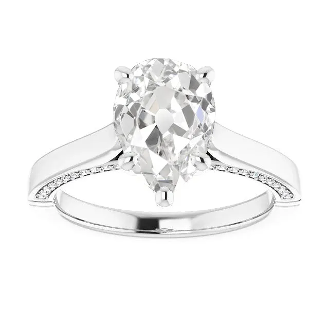 Rings HarryChadEntcom Ladies Wedding Ring Round Pear Old Miner Real Natural Earth Mined Diamonds 575 Carats
