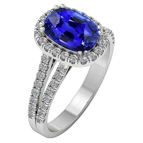 Rings HarryChadEntcom Oval Shaped Halo Blue Sapphire Ring Split Shank Natural Earth Mined Diamond 5 Carats Rings HarryChadEntcom Oval Shaped Halo Blue Sapphire Ring Split Shank Natural Earth Mined Diamond 5 Carats