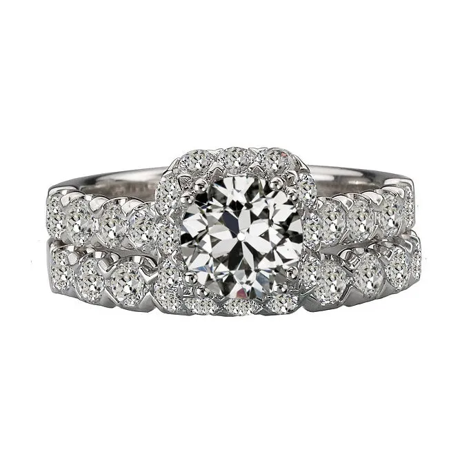 Rings HarryChadEntcom Round Old Cut Natural Earth Mined Diamond Engagement Ring Set 14K White Gold 7 Carats Rings HarryChadEntcom Round Old Cut Natural Earth Mined Diamond Engagement Ring Set 14K White Gold 7 Carats