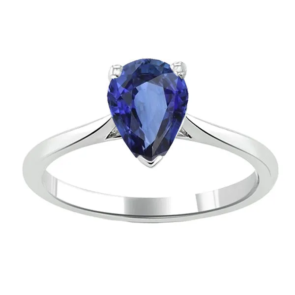 Rings HarryChadEntcom Solitaire Pear Blue Sapphire Ring Prong Set 150 Carats Rings HarryChadEntcom Solitaire Pear Blue Sapphire Ring Prong Set 150 Carats