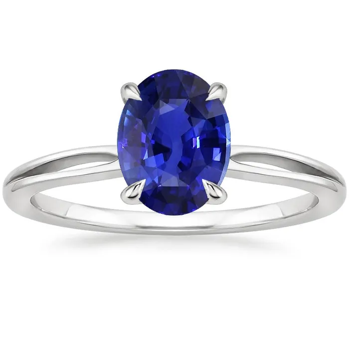 Rings HarryChadEntcom Solitaire Wedding Ring Oval Ceylon Sapphire 250 Carats Split Shank
