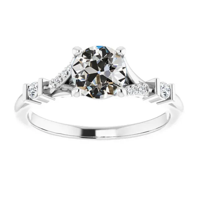Rings HarryChadEntcom Womens Real Natural Earth Mined Diamond Engagement Ring Old Mine Cut Bar Prong Set 3 Carats