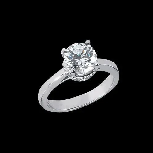 Rings Round Natural Earth Mined Diamond Hidden Halo Engagement Ring Solitaire With Accents GB Rings Round Natural Earth Mined Diamond Hidden Halo Engagement Ring Solitaire With Accents GB
