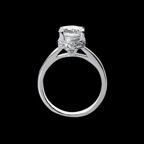 Rings Round Natural Earth Mined Diamond Hidden Halo Engagement Ring Solitaire With Accents GB Rings Round Natural Earth Mined Diamond Hidden Halo Engagement Ring Solitaire With Accents GB
