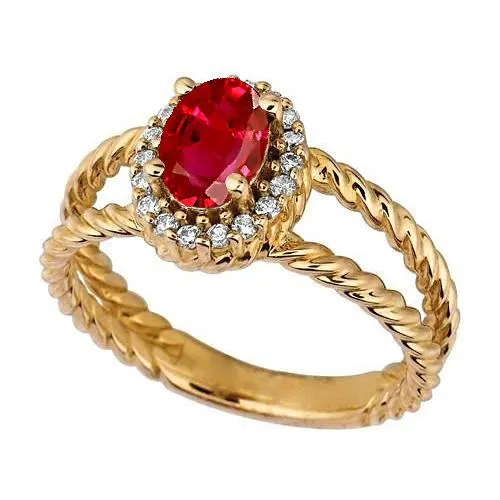 Rings Round Natural Earth Mined Diamond Oval Ruby Fancy Ring 125 Carats Yellow Gold 14K GB Rings Round Natural Earth Mined Diamond Oval Ruby Fancy Ring 125 Carats Yellow Gold 14K GB