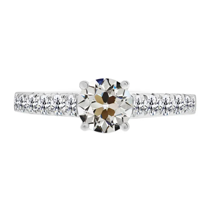 Rings Solitaire With Accent 3 Carats Old Miner Real Diamond Ring White Gold 14K HarryChadEntcom