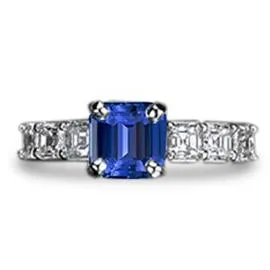 Rings Womens Emerald Gemstone Ring With Accents 250 Carats Ceylon Sapphire HarryChadEntcom