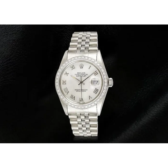 Rolex Dj White Mop Roman Dial Diamond Bezel Ss Jubilee Bracelet QUICK SET GB Bracelets Rolex Dj White Mop Roman Dial Diamond Bezel Ss Jubilee Bracelet QUICK SET GB Bracelets