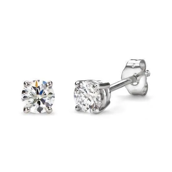 Round Cut Natural Earth Mined Diamond Studs 180 Carats White Gold Earrings Women Jewelry GB Earrings